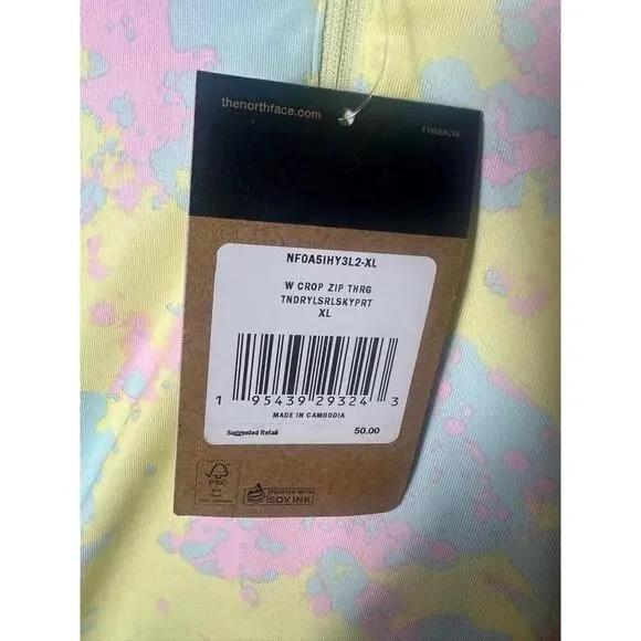 NWT The North Face Pastel Long Sleeve Cropped Quarter Zip Pullover Size XL - Picture 3 of 5